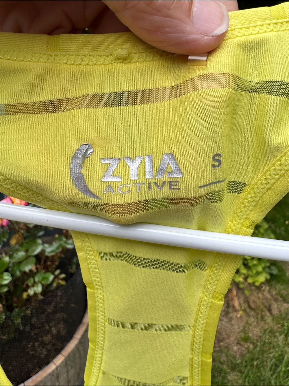 Zyia Bright Yellow Striped Racerback Tank Top - Picture 2 of 4